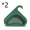 Household Sink Hanging Fruit And Vegetable Filter Water Drain Basket Kitchen Dry And Wet Separation Swan Drain Basket XH - Green - 2PCS