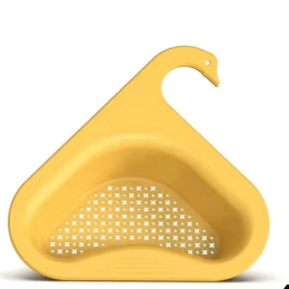 Household Sink Hanging Fruit And Vegetable Filter Water Drain Basket Kitchen Dry And Wet Separation Swan Drain Basket XH - Yellow - 1PCS