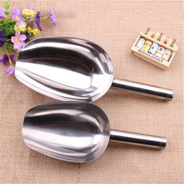 Multipurpose 2 PCS Stainless Steel Small and Large Ice Scooper for Freezer Ice Machine Maker, Candy Scoop, Flour Spoon Shove, Ice Cream Scoop 2-PC