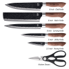 6 Pieces German Steel Japanese, Ultra Sharp Professional Chef Knife Set- Non-stick & Hammered Blade with Ergonomic Pakkawood Handle