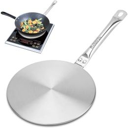 7.5In Heat Diffuser Simmer Ring Plate, Stainless Steel Induction Adapter Plate for Gas Stove Glass Cooktop Converter, Flame Guard Induction Hob Pans