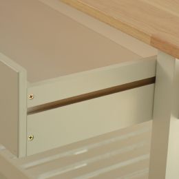 Mobile Kitchen Island & Kitchen Cart, w/ Two Lockable Wheels, Design to Display Foods & Utensil Clearly, One Big Drawer to store Kitchen Ware.