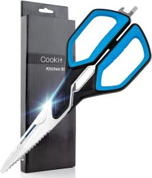Cookit Kitchen Shears Heavy Duty Stainless Steel Chef Shears Utility Come Apart Food Shears for Chicken Poultry Fish Meat Vegetables