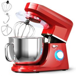 7.5 QT Tilt-Head Stand Mixer 6 Speed 660W with Dough Hook Beater - Red