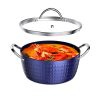 Induction Saucepan with Lid 24cm/2.2L Stock Pots Non Stick Saucepan, Aluminum Ceramic Coating Cooking Pot/PFOA Free, Suitable for All Hobs Types RT