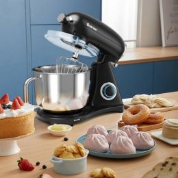 7 Quart 800W 6-Speed Electric Tilt-Head Food Stand Mixer - black