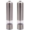 2pcs Stainless Steel Electric Automatic Pepper Mills Salt Grinder - silver - Kitchen Appliances