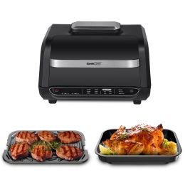 Geek Chef Airocook Smart 7-in-1 Indoor Electric Grill Air Fryer Family Kitchen Large Capacity & Cyclone Grill Tech Countertop Grill Stainless Steel