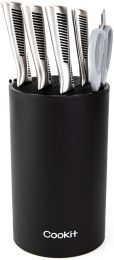 Kitchen Universal Knife Block without Knives, Unique Double-Layer Wavy Design, Space Saver Knife Storage with Scissors Slot