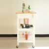 Mobile Kitchen Island & Kitchen Cart, w/ Two Lockable Wheels, Design to Display Foods & Utensil Clearly, One Big Drawer to store Kitchen Ware.