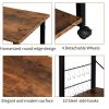 Baker's Rack 3-Tier Kitchen Utility Microwave Oven Stand Storage Cart Workstation Shelf(Vintage Board Top Black Metal Frame) RT - Vintage / Black