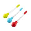 Silicone Cooking Brush Baking Roasting Grilling Baster with Marinade Needles for Turkey, Beef, Pork, Chicken - Green