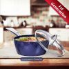 3-Piece Kitchen Cookware Set Nonstick Ceramic Bule,1.2 Q Pot Saucepan w/Lid+8 in Small Frying Pan, 9.5 Hard Anodized Frying Skillet Pan, Stock Pot