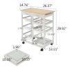 Free shipping Moveable Kitchen Cart with Two Drawers & Two Wine Racks & Three Baskets White  YJ - picture