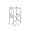 Kitchen Helper Step Stool for Kids and Toddlers, Children Standing Tower for Kitchen Counter, Wooden Toddler Two-Step Learning Stool - White