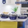 3-Piece Kitchen Cookware Set Nonstick Ceramic Bule,1.2 Q Pot Saucepan w/Lid+8 in Small Frying Pan, 9.5 Hard Anodized Frying Skillet Pan, Stock Pot
