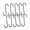 Pot and Pan Rack for Ceiling with Hooks Decorative Wall Mounted Storage Rack - Black