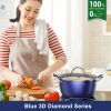 Induction Saucepan with Lid 24cm/2.2L Stock Pots Non Stick Saucepan, Aluminum Ceramic Coating Cooking Pot/PFOA Free, Suitable for All Hobs Types RT