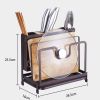 Kitchen Multifunctional Storage Rack with Drip Tray Cutting Board frame Tableware Cutlery Rack Flatware Caddy Pot Cover Lid Frame