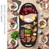 LIVEN Electric Gril with Hot Pot, No soot, Increase the baking tray, SK-J6860 - Black