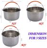 New Home Stainless Steel Steamer Basket For Instant Pot w/Silicone Handle For Steaming Veggies- IP Accessory Insert Fits Into Pressure Cookers - 6QT