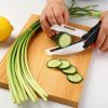Clever Cutter 6 in 1 Kitchen Scissors Knife Food Cutter Chopper w/ Cutting Board - as pic