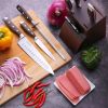 Kitchen Cutting Tool Block Set homgeek 8 Pieces  with Sharpener German 1.4116 Stainless Steel Blade Pakka Wood Handle and Kitchen Scissors