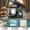 7.5 QT Tilt-Head Stand Mixer 6 Speed 660W with Dough Hook Beater - Black