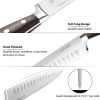 Kitchen Cutting Tool Block Set homgeek 8 Pieces  with Sharpener German 1.4116 Stainless Steel Blade Pakka Wood Handle and Kitchen Scissors