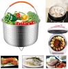 New Home Stainless Steel Steamer Basket For Instant Pot w/Silicone Handle For Steaming veggies- IP Accessory Insert Fits Into Pressure Cookers - 8QT