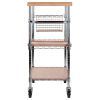 Madera Utility Kitchen Cart, Bamboo and Chrome - 83336