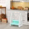 Kids Step Stool Learning Helper with Armrest for Kitchen Toilet Potty Training
 - blue