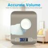 Kitchen Scale Digital Food Scales Bascula Electronic Cooking Scale Weight Touch Screen Glass Top Diet 5kg/11Lbs Accuracy 5 Core K 53 - Silver