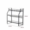 Black Three Tier Kitchen Seasoning Storage Rack Counter Organizer Spice Rack Shelf for Seasoning Jars,Spice Jars Sauce Bottles