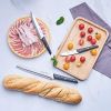 15 Pieces Kitchen Knife Set with Pine Block Holder and Sharpener, High Stainless Steel Knives with Comfortable-Grip ABS Handles