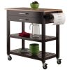 Langdon Kitchen Cart, Drop Leaf, Cappuccino and Natural - 40826