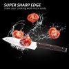 Cookit 15 Piece Knife Sets with Block for Kitchen Chef Knife Stainless Steel Knives Set Serrated Steak Knives with Manual Sharpener Knife