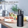Cookit Universal Knife Block without Knives, Unique Double-Layer Wavy Design, Space Saver Knife Storage with Scissors Slot-Single barrel knife holder