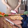 Cookit 15 Piece Knife Sets with Block for Kitchen Chef Knife Stainless Steel Knives Set Serrated Steak Knives with Manual Sharpener Knife