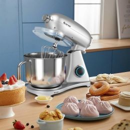 7 Quart 800W 6-Speed Electric Tilt-Head Food Stand Mixer - sliver