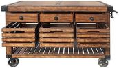 ACME Kaif Kitchen Cart, Distressed Chestnut YF - 98184