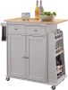 ACME Tullarick Kitchen Cart, Natural & Gray YF - 98310
