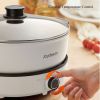 Joydeem Multifunctional Electric Hot Pot with Divider,Shabu Shabu Hot Pot,Double Flavor Non-Stick,Temp Control,Large Capacity 5L for 6~8 people,1500W