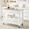 ACME Ottawa Kitchen Cart, Stainless Steel & White YF - 98330