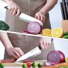 15 Piece Kitchen Knife Sets with Wood Block, Cutlery Set with Knife Sharpener Meat Scissors