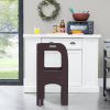 Kitchen Helper Step Stool for Kids and Toddlers, Children Standing Tower for Kitchen Counter, Wooden Toddler Two-Step Learning Stool - Espresso