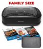 PowerXL Smokeless Grill Tempered Glass Lid with Interchangeable Grill and Griddle Plate and Turbo Speed Smoke Extractor Tech 22.1' X13.2' X 6.1