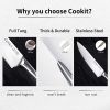 Kitchen Knife Set, 15 Piece Knife Sets with Block Chef Knife Stainless Steel Hollow Handle Cutlery with Manual Sharpener - Original knife holder