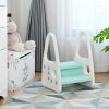 Kids Step Stool Learning Helper with Armrest for Kitchen Toilet Potty Training
 - blue