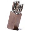 Homgeek 7 PiecesBlock Kitchen Cutting Tool Set with German 1.4116 Stainless Steel Blade Ergonomic Pakka Wood Handle and Rubberwood Block